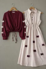 Women's Georgette Romper Gown and Shirt Set, 5 Colours