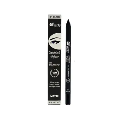 Everly Matte Ink Definer ওয়াটারপ্রুফ জেল আইলাইনার পেন - 01 Black