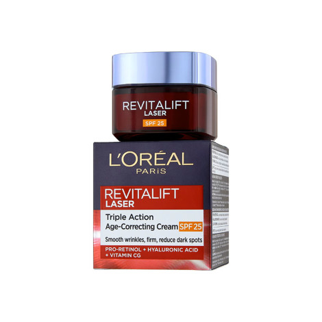 L'Oreal Revitalift Laser Triple Action এজ-কারেক্টিং ডে ক্রিম, SPF25 সহ 50ml