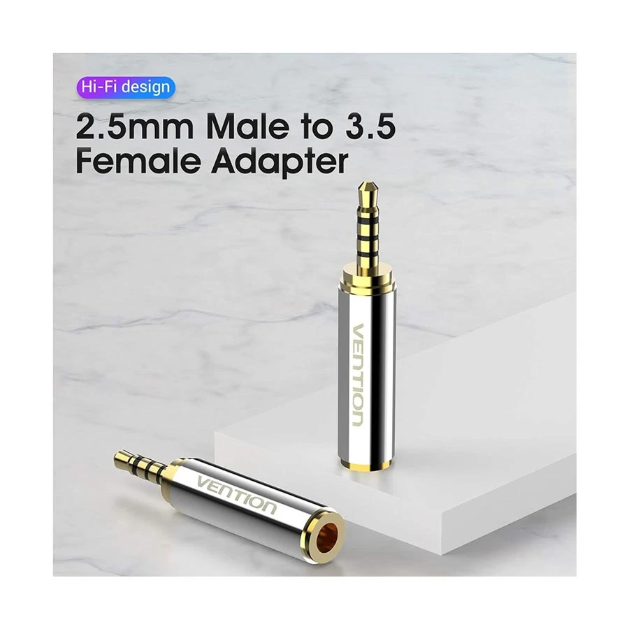 Vention VAB-S02 4 Pole 2.5mm Male to 3.5mm Female Audio Converter