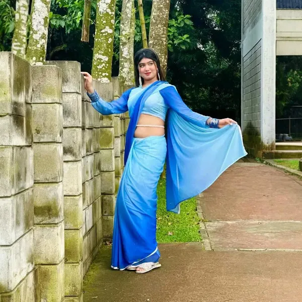রেইনবো জর্জেট শাড়ি