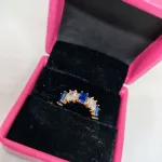 রঙিন স্টোনের গোল্ডেন আংটি