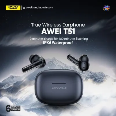 Awei T51 ট্রু ওয়্যারলেস ইয়ারবাডস, ব্লুটুথ 5.4