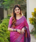 হালকা কাঞ্জিভরম সিল্ক শাড়ি, রানিং ব্লাউজসহ, 6 রং