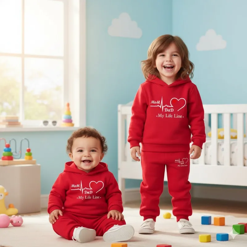 Unisex Kids Hoodie and Pant Set, One Side Brush, 6 Colour Choices