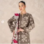 Digital Print Cotton Silk Three Piece, 6 Colours, Sizes 36 to 46