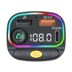 Wiwu MP3 Car 38W 3 পোর্ট ব্ল্যাক কার চার্জার (1xUSB-C ও 2xUSB-A), FM ও MP3 প্লেয়ারসহ