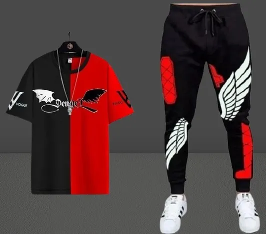 Men's Mesh T-Shirt and Full Pant Combo, 4 Colours, Waist 30 to 34