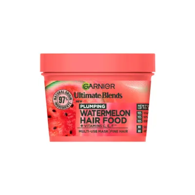 Garnier Ultimate Blends প্লাম্পিং ওয়াটারমেলন হেয়ার ফুড + ভিটামিন C, E, F মাল্টি-ইউজ মাস্ক 400ml