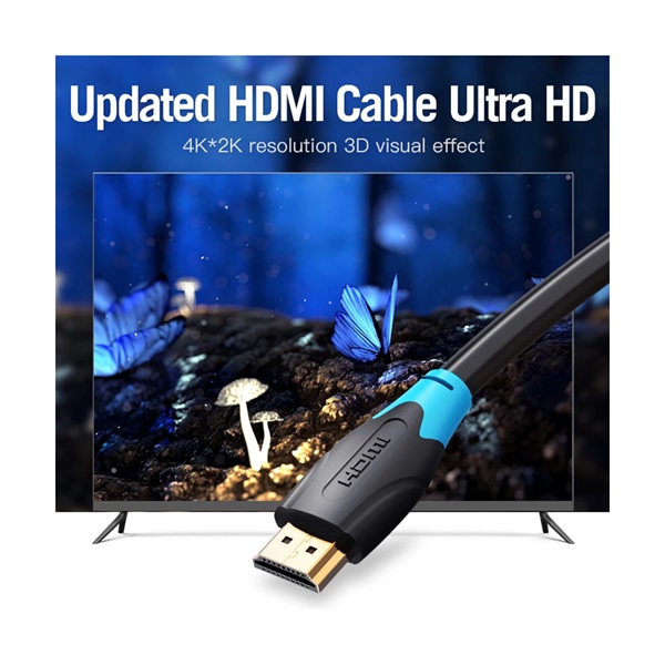 ভেনশন AACBG HDMI 2.0 মেইল টু মেইল ব্ল্যাক ১.৫ মিটার HDMI ক্যাবল (4K)