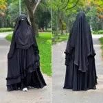 আয়েশা বোরকা ফুল সেট হিজাব ও নিকাবসহ, চেরি কাপড়