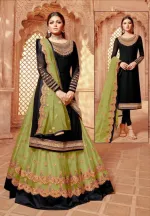 Women's Soft Georgette Semi-Stitched Party Dress with Embroidery