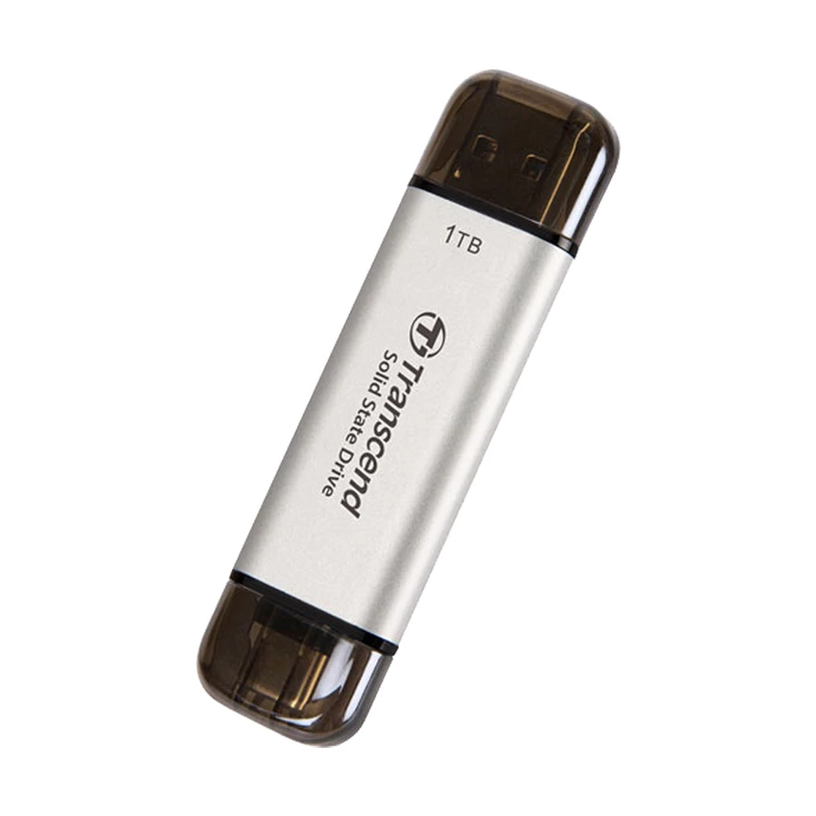 Transcend ESD310S 1TB USB Type-A & Type-C OTG Silver Portable SSD