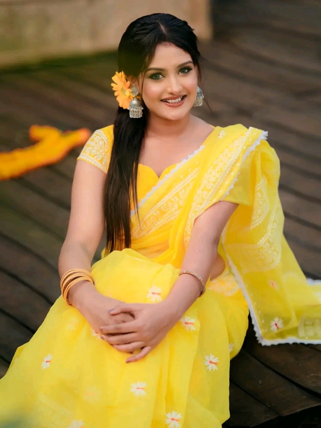 Half Silk Afsan Print Saree with Lace Work and Blouse Piece
