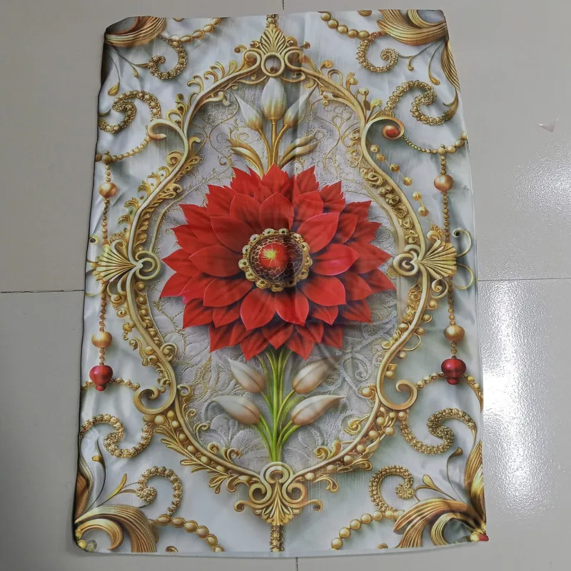 উজ্জ্বল 3D ডিজাইন বেডশিট সেট – ভেলভেট, 8ft x 7.5ft