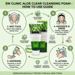 3W Clinic অ্যালো ক্লিয়ার ক্লেনজিং ফোম 180ml