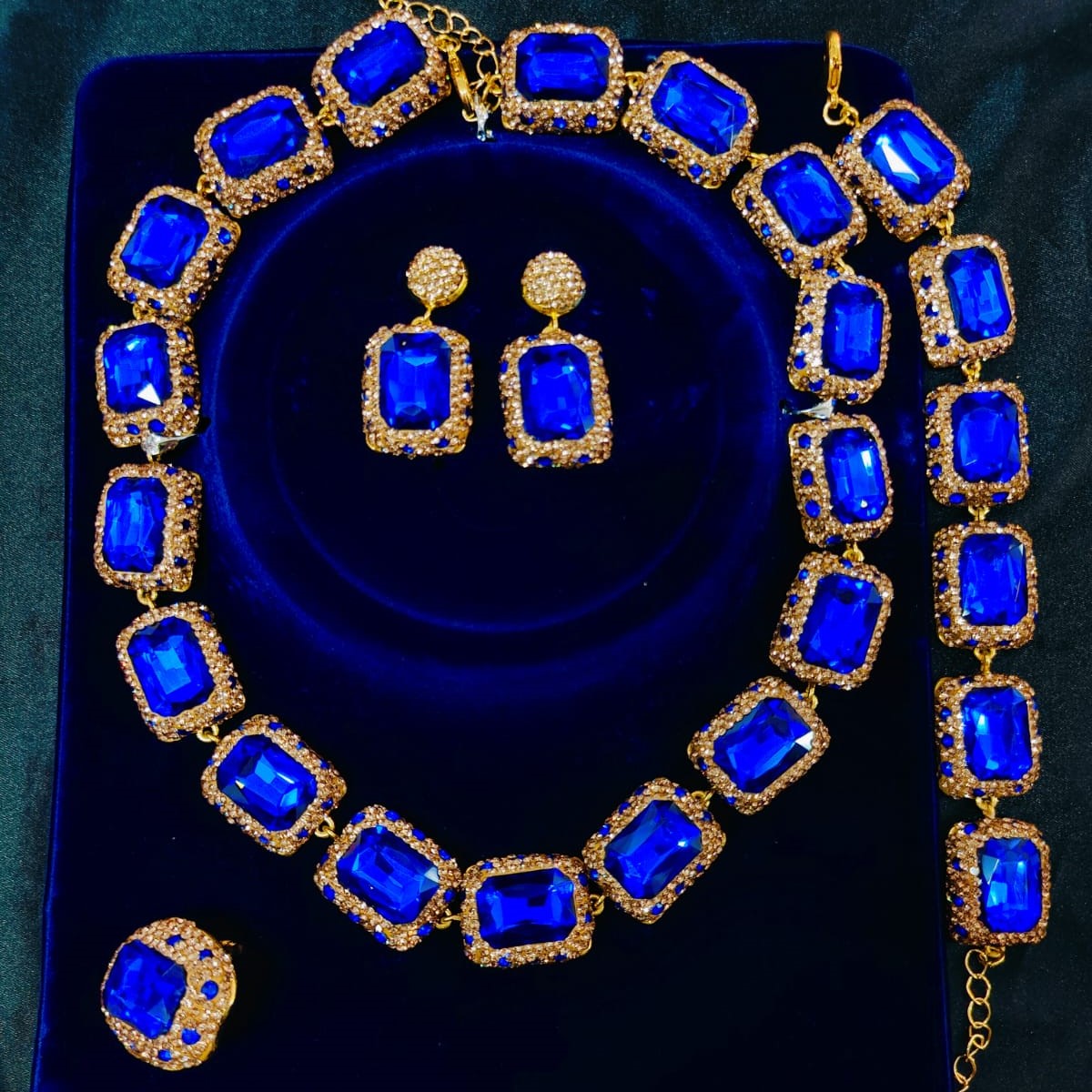 Premium Royal Blue Bridal & Party Jewelry Set