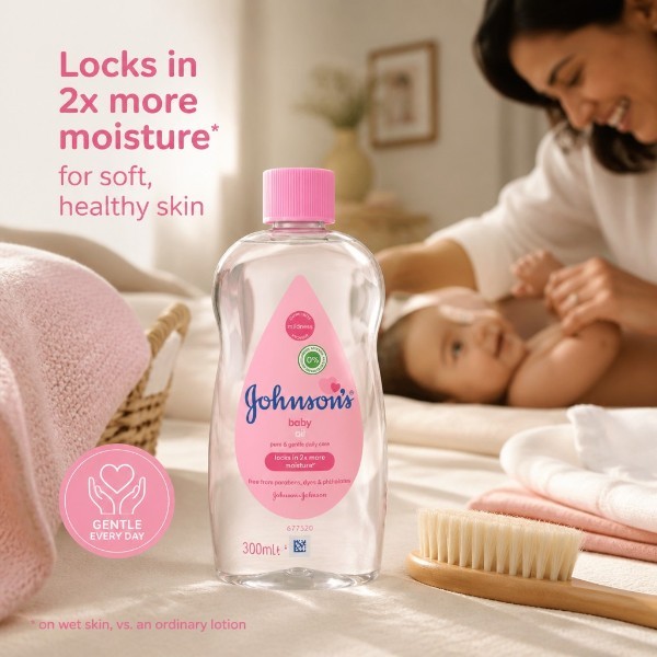 Johnson's Pure & Gentle Daily Care Baby Oil 300ml (EU)