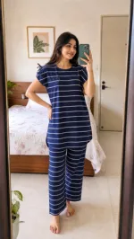 Cotton T-Shirt and Pant Set, Free Size, 6 Colour Choices