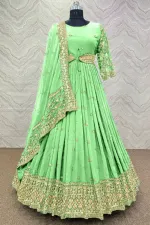 Women's Semi-Stitched Georgette Anarkali Party Dress, 2 Colours