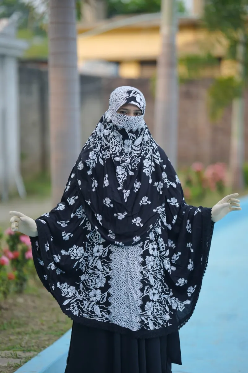 মহিলাদের ভিসকস কটন হিজাব 30 ইঞ্চি নিকাবসহ, 6 রং