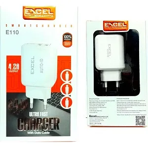 Excel E110 ফাস্ট চার্জার 4.2A চার্জিং অ্যাডাপ্টার 24W