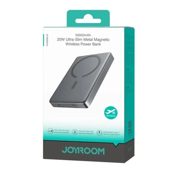 JOYROOM JR-PBM08Pro 20W মেটাল ম্যাগনেটিক ওয়্যারলেস পাওয়ার ব্যাংক 10000mAh