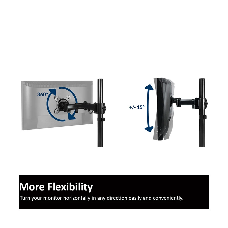 Arctic Z1 Basic 17-34 Inch Single Arm Monitor Desk Mount Black