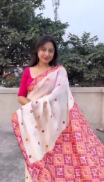 Light Resham Silk Saree with Screen Print, 6 Colour Choices