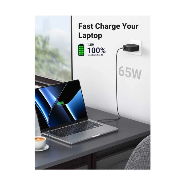 Ugreen CD224 65W 3 পোর্ট USB-C এবং 1 পোর্ট USB PD চার্জার