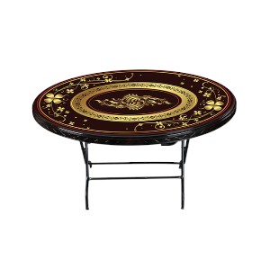 Dining Table 6 Seat Oval S/L Print Jewel Black