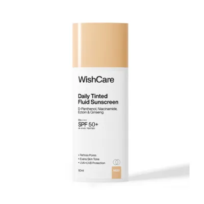 Wishcare ডেইলি টিন্টেড ফ্লুইড সানস্ক্রিন SPF 50+ PA++++ 50 মিলি - M201