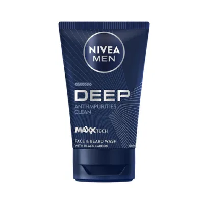 Nivea Men Deep Anti-Impurities Clean ফেস অ্যান্ড বিয়ার্ড ওয়াশ 100ml