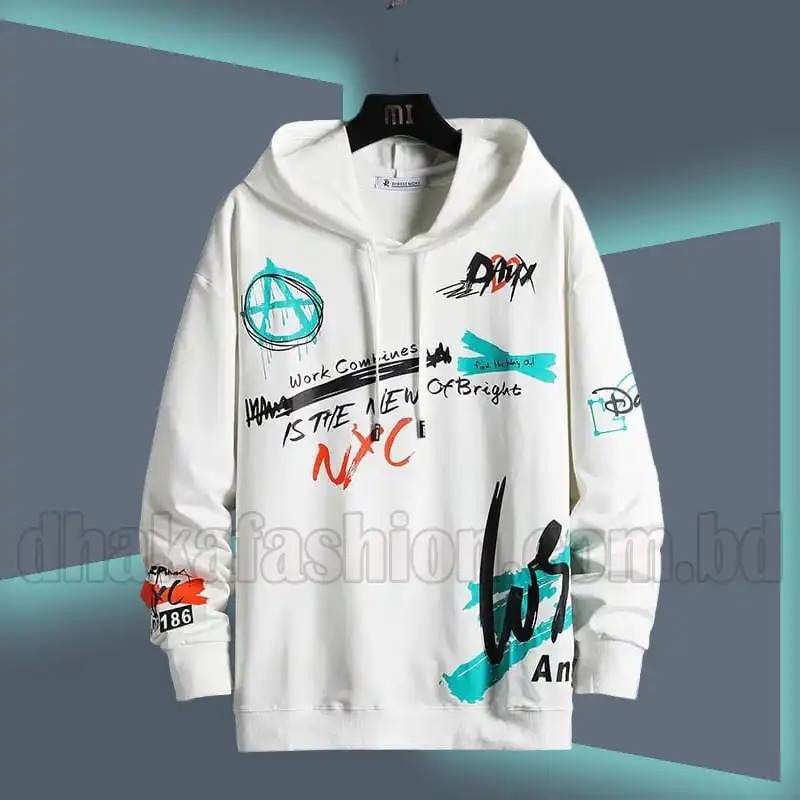 Men's Cotton Hoodie, 300 GSM, Sizes M to XL, 6 Colours