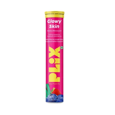 Nutraceutical Plix Glowy Skin Glutathione স্ট্রবেরি ফ্লেভার 15 ইফারভেসেন্ট ট্যাবলেট