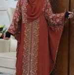 স্টোন ওয়ার্ক হিজাব বোরকা সংযুক্ত কোটিসহ, সাইজ 52 থেকে 56