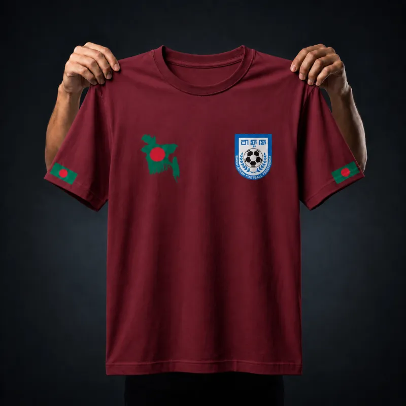Bangladesh Football Edition ড্রপ-শোল্ডার কটন টি-শার্ট (180 GSM)