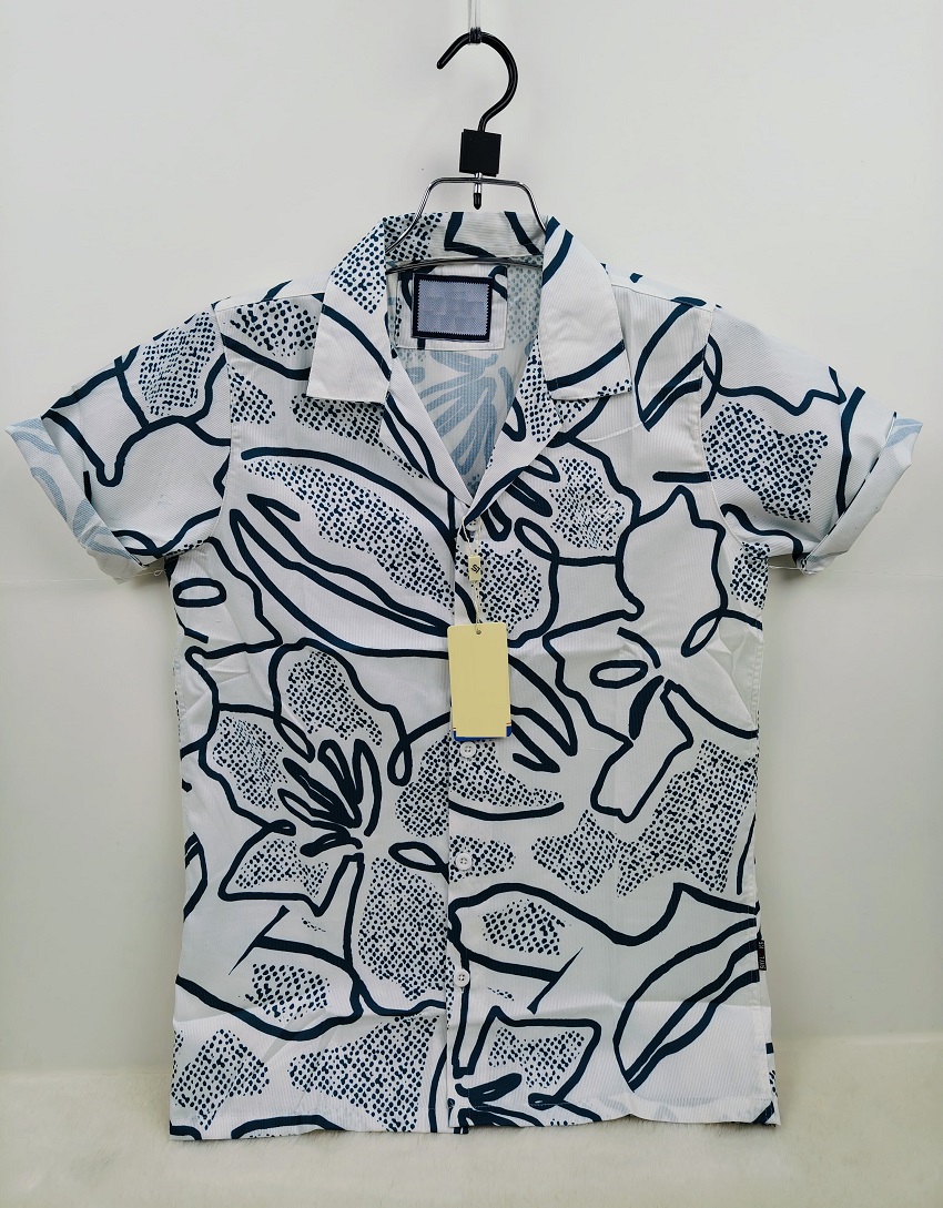 Men's Drop Shoulder Shirt in Spandex Cotton with Show Buttons
