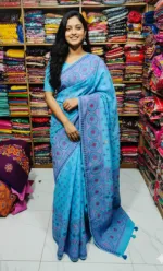 Women's Boutique Silk Saree with Screen Print and Tassels