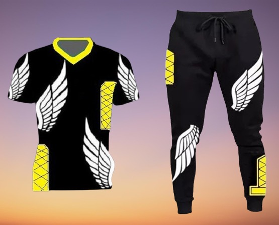 Men's Mesh Fabric Tee and Full Pant Two-Piece Set, 5 Colours