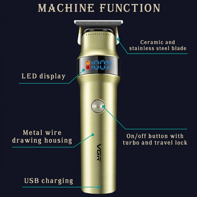 VGR V-991 ট্রিমার – 5W, USB চার্জিং ও স্মার্ট ডিজিটাল ডিসপ্লে