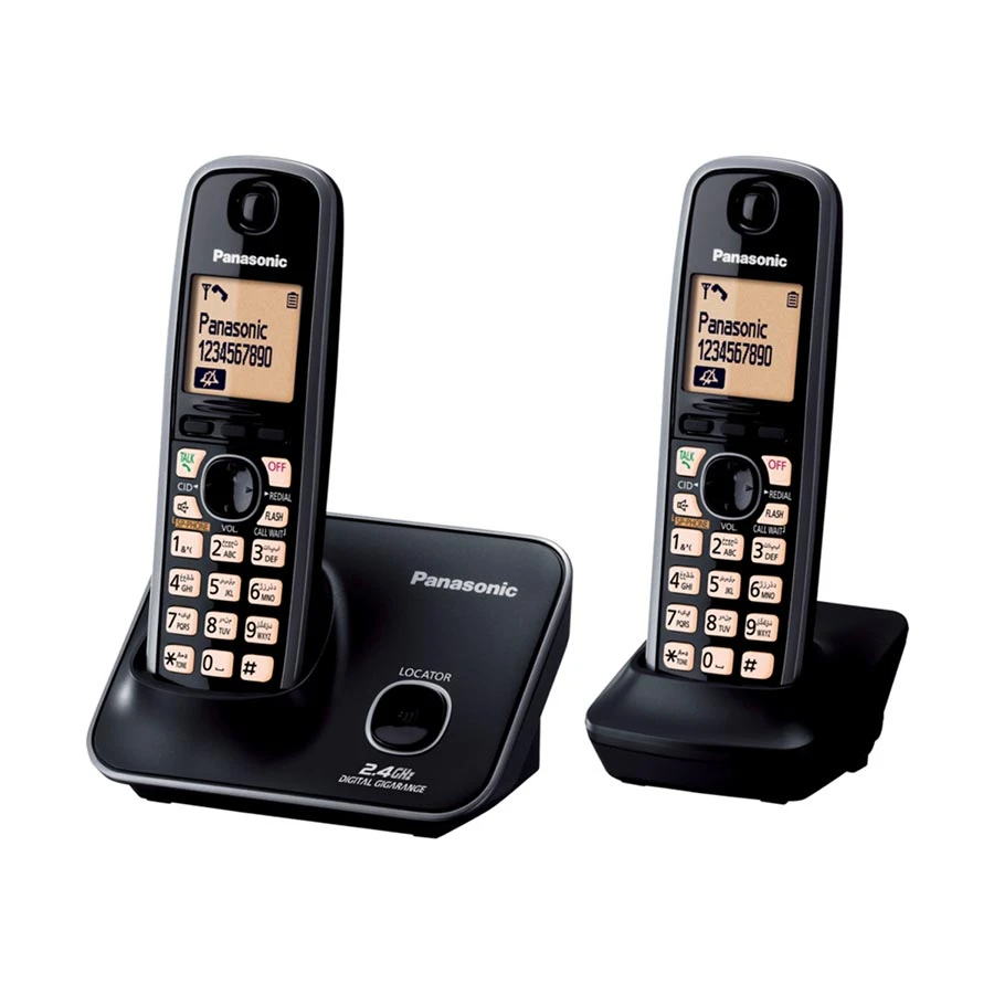 Panasonic KX-TG3712SXB Digital Cordless Black Phone Set (2 Handsets)