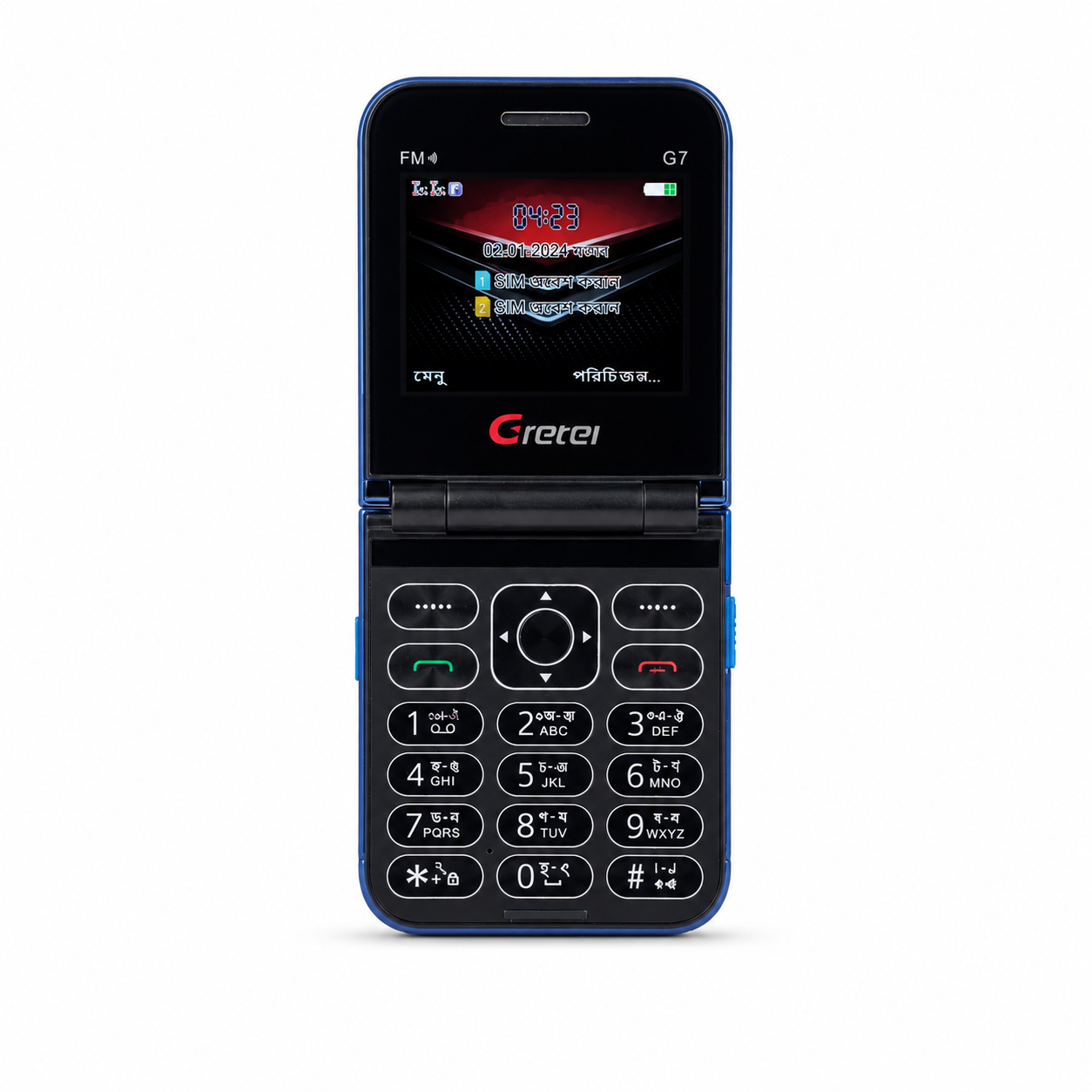 Gretel G7 ফ্লিপ ফোল্ডিং ফোন, ডুয়াল ডিসপ্লে