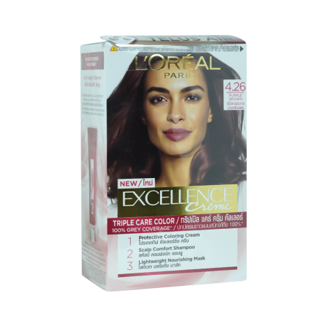L'Oreal Excellence ক্রিম হেয়ার কালার 4.26 Purple Brown
