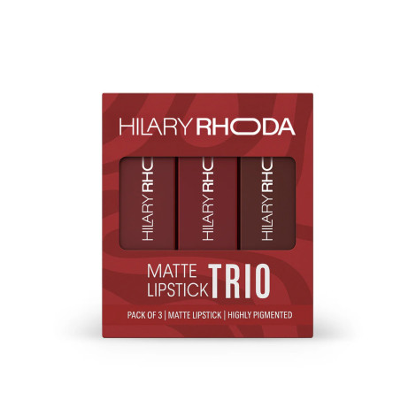 Hilary Rhoda ম্যাট লিপস্টিক ট্রায়ো - 3টির প্যাক