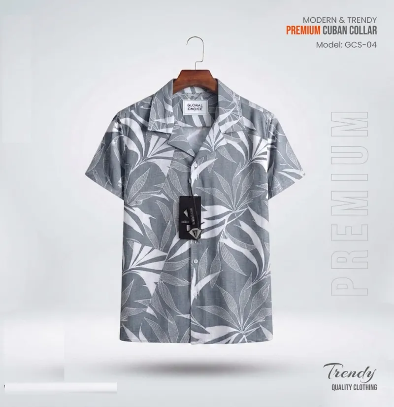 Men's Pure Cotton Cuban Collar Half Sleeve Shirt, Digital Print
