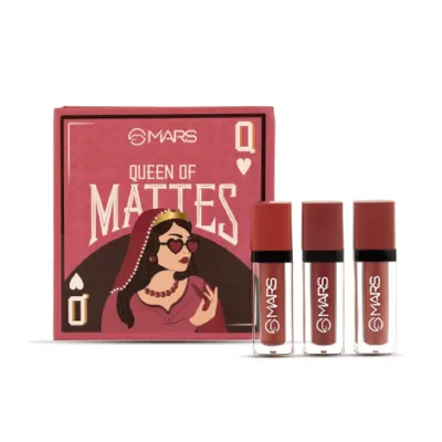 Mars Queen Of Mattes তিনটি লিকুইড লিপস্টিকের সেট - 02 Plums And Maroons