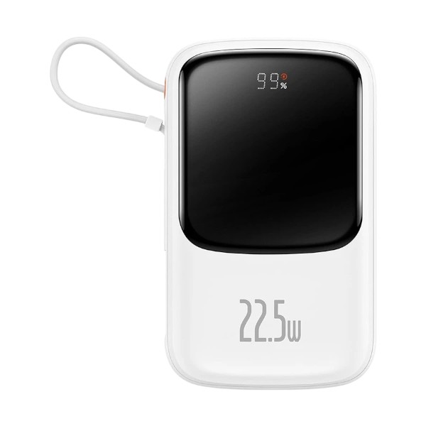 বেসাস PPQD060102 কিউপাও প্রো ওভারসিজ এডিশন 10000mAh সাদা 22.5W টাইপ-সি পাওয়ার ব্যাংক