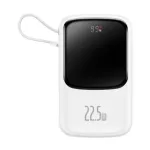 Baseus PPQD060102 Qpow Pro ওভারসিজ এডিশন 10000mAh সাদা 22.5W Type-C পাওয়ার ব্যাংক