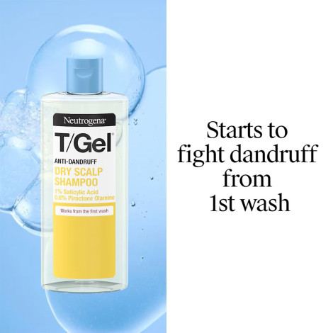 Neutrogena T/Gel অ্যান্টি-ড্যানড্রাফ ড্রাই স্ক্যাল্প শ্যাম্পু 250ml